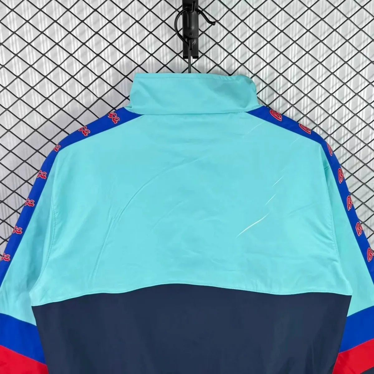 Barcelona FC 95/97 retro long sleeve track jacket with team crest and vintage design, by World Cup Retro Soccer Shop.