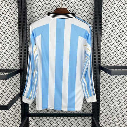 Argentina 🇦🇷 1998 World Cup Long Sleeve Home Jersey. - World Cup Retro Soccer Shop