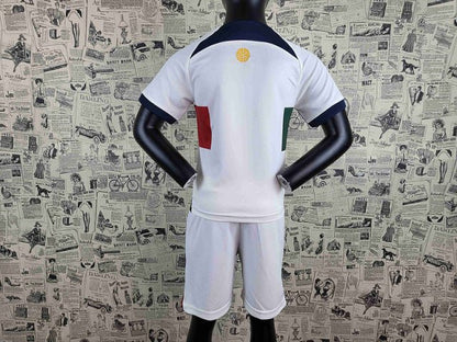 Portugal 🇵🇹 World Cup 2022 Kids Kit Set, Away Jersey Shorts & Socks. - World Cup Retro Soccer Shop