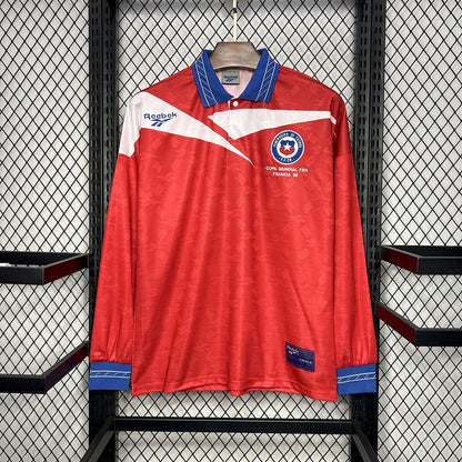 Chile 🇨🇱 1998 World Cup Long Sleeve Home Jersey. - World Cup Retro Soccer Shop