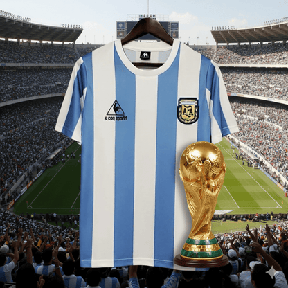 Argentina 🇦🇷 1986 World Cup “Champions” Home Jersey. - World Cup Retro Soccer Shop