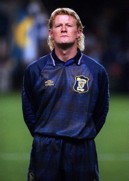 Scotland 🏴󠁧󠁢󠁳󠁣󠁴󠁿 Euro 1996 Home Jersey. - World Cup Retro Soccer Shop