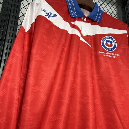 Chile 🇨🇱 1998 World Cup Long Sleeve Home Jersey. - World Cup Retro Soccer Shop