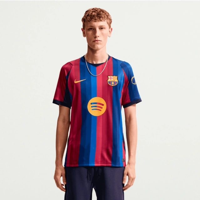 Barcelona FC 26/27 home short sleeve jersey, featuring team colors and logo, designed by World Cup Retro Soccer Shop.