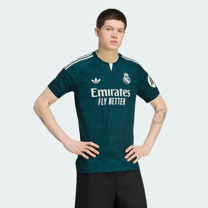 Real Madrid 26/27 away jersey, short sleeve soccer shirt with team logo and design details, from World Cup Retro Soccer Shop