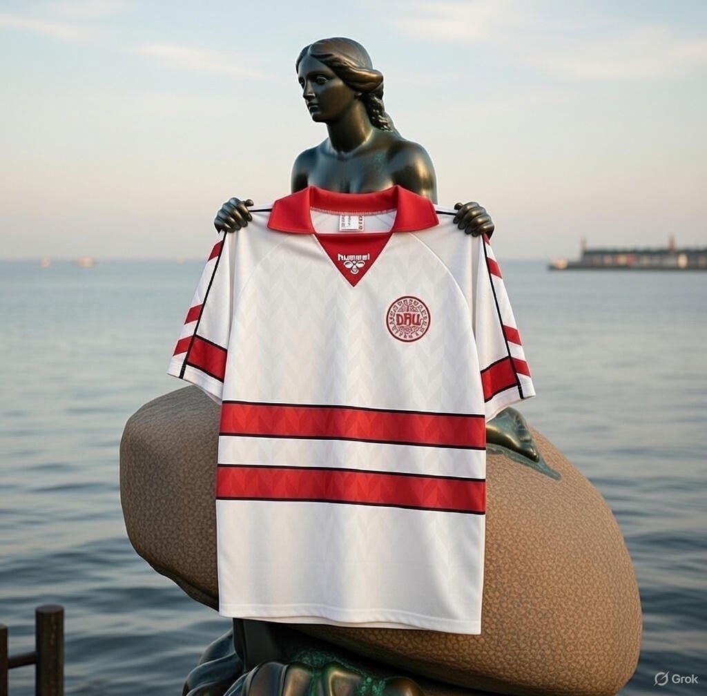 Denmark 🇩🇰 Euro 1988 Away Jersey. - World Cup Retro Soccer Shop