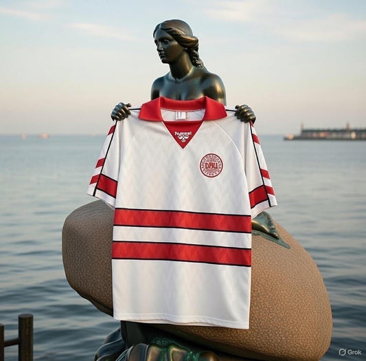 Denmark 🇩🇰 Euro 1988 Away Jersey. - World Cup Retro Soccer Shop