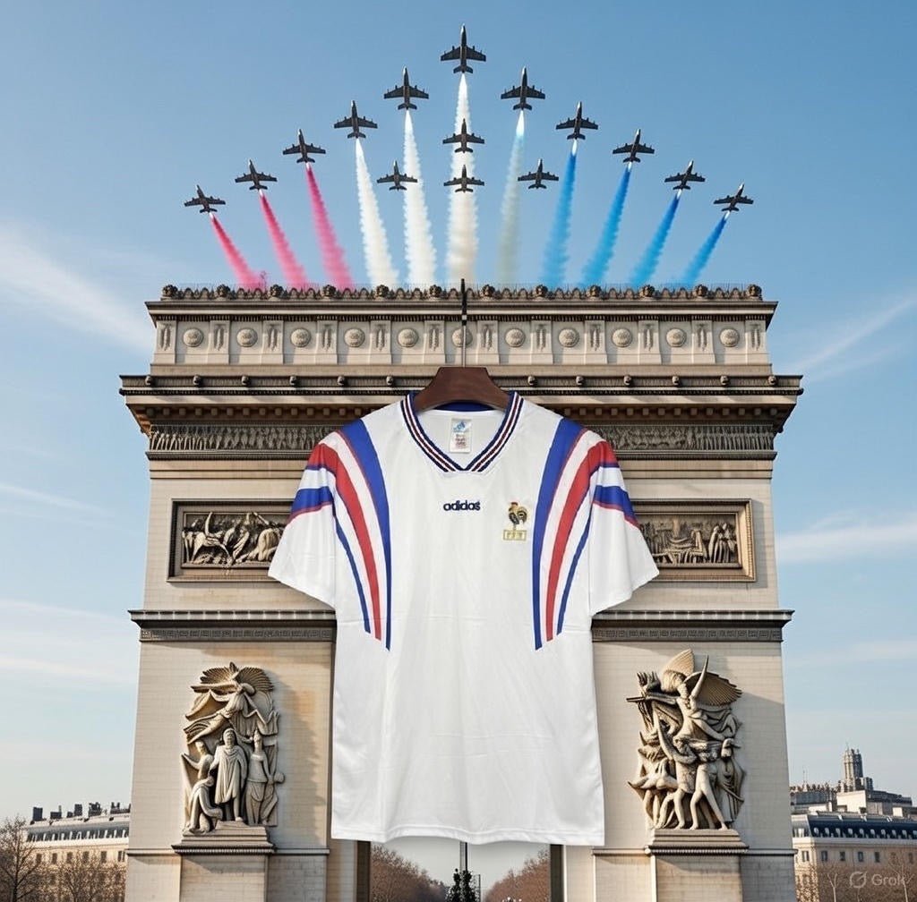 France 🇫🇷 Euro 1996 Away Jersey. - World Cup Retro Soccer Shop