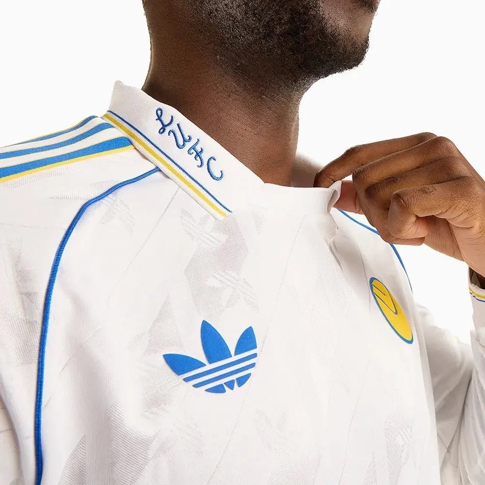 Leeds United Adidas “Lifestyler” Long Sleeve Home Retro Kit. - World Cup Retro Soccer Shop