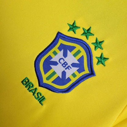 Brazil 🇧🇷 1998 World Cup Retro Kids Kit Set Home Jersey, Shorts & Socks. - World Cup Retro Soccer Shop