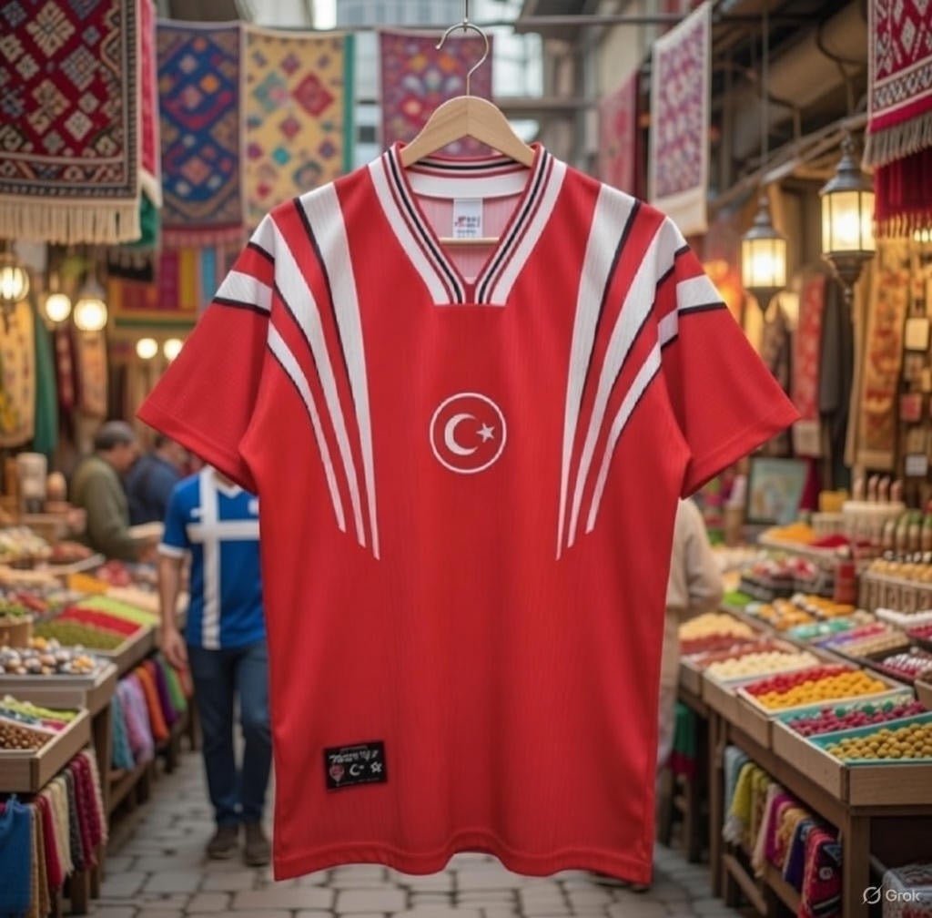 Türkiye 🇹🇷 1996 Euro Home Jersey. - World Cup Retro Soccer Shop
