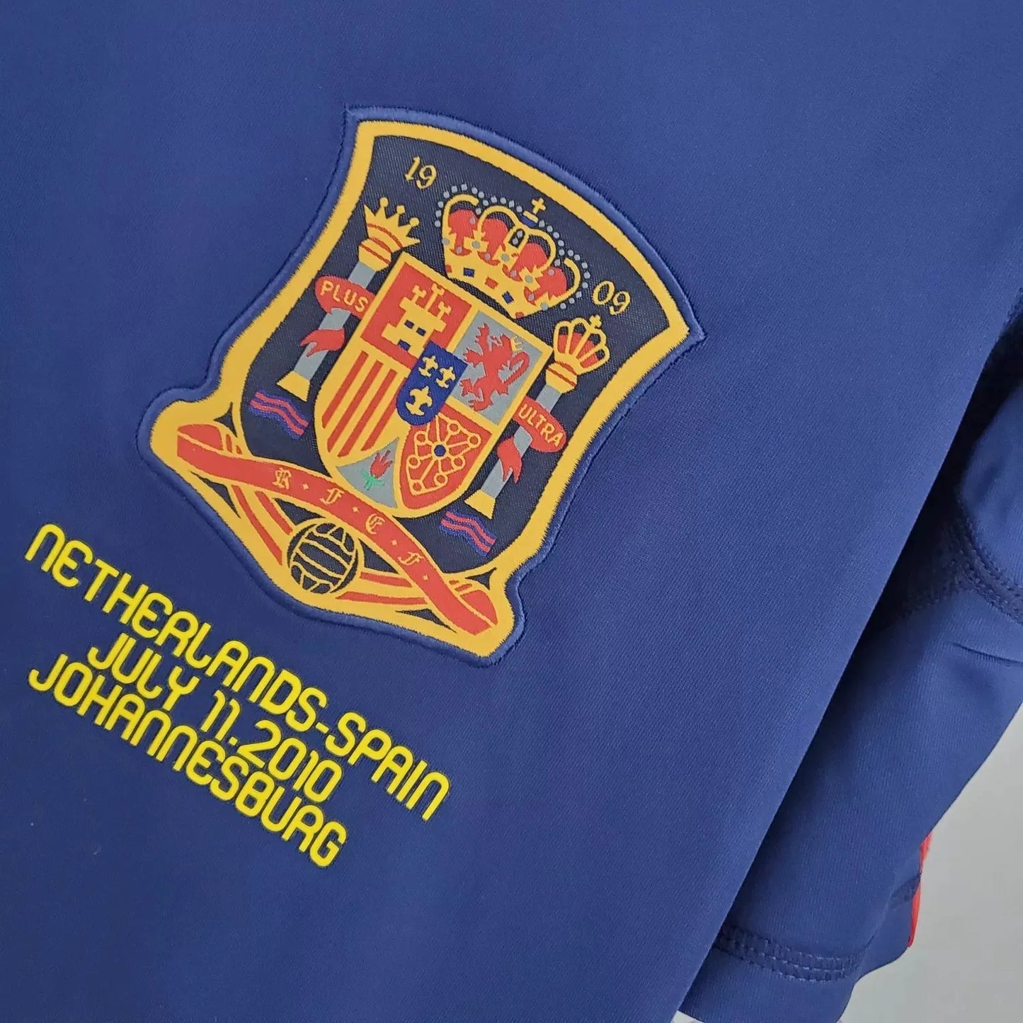 Spain 🇪🇸 2010 World Cup Final “Champions” Away Jersey. - World Cup Retro Soccer Shop