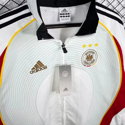 Germany 2005/06 all weather retro track jacket, long sleeve soccer jacket with Germany logo and weather-resistant fabric.