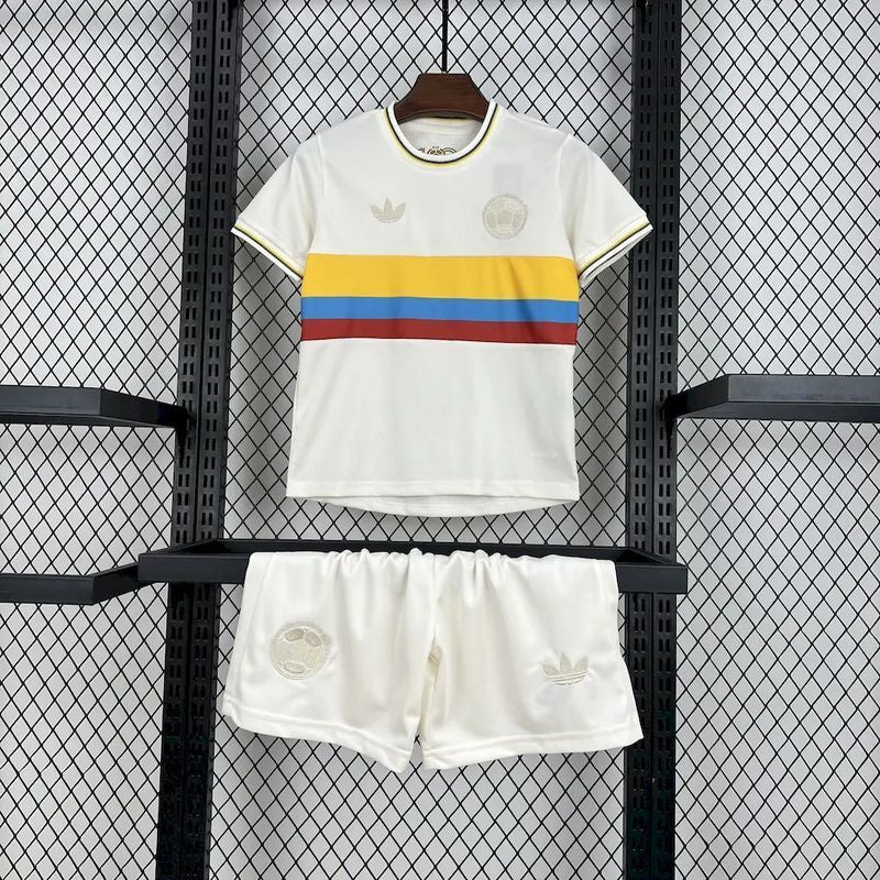 Colombia 🇨🇴 Retro Kids Kit Set Home Jersey, Shorts & Socks. - World Cup Retro Soccer Shop