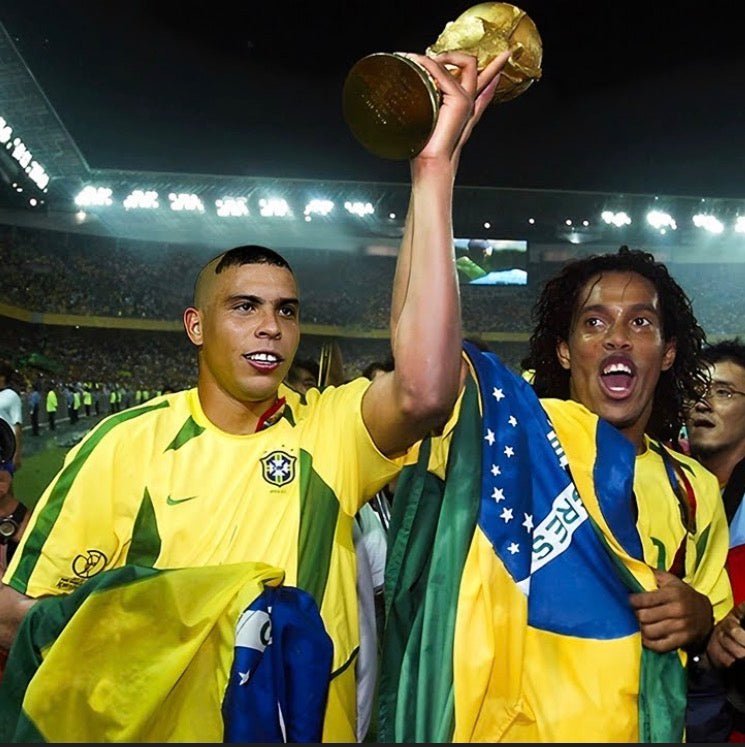 Brazil 🇧🇷 2002 World Cup “Champions” Home Jersey. - World Cup Retro Soccer Shop