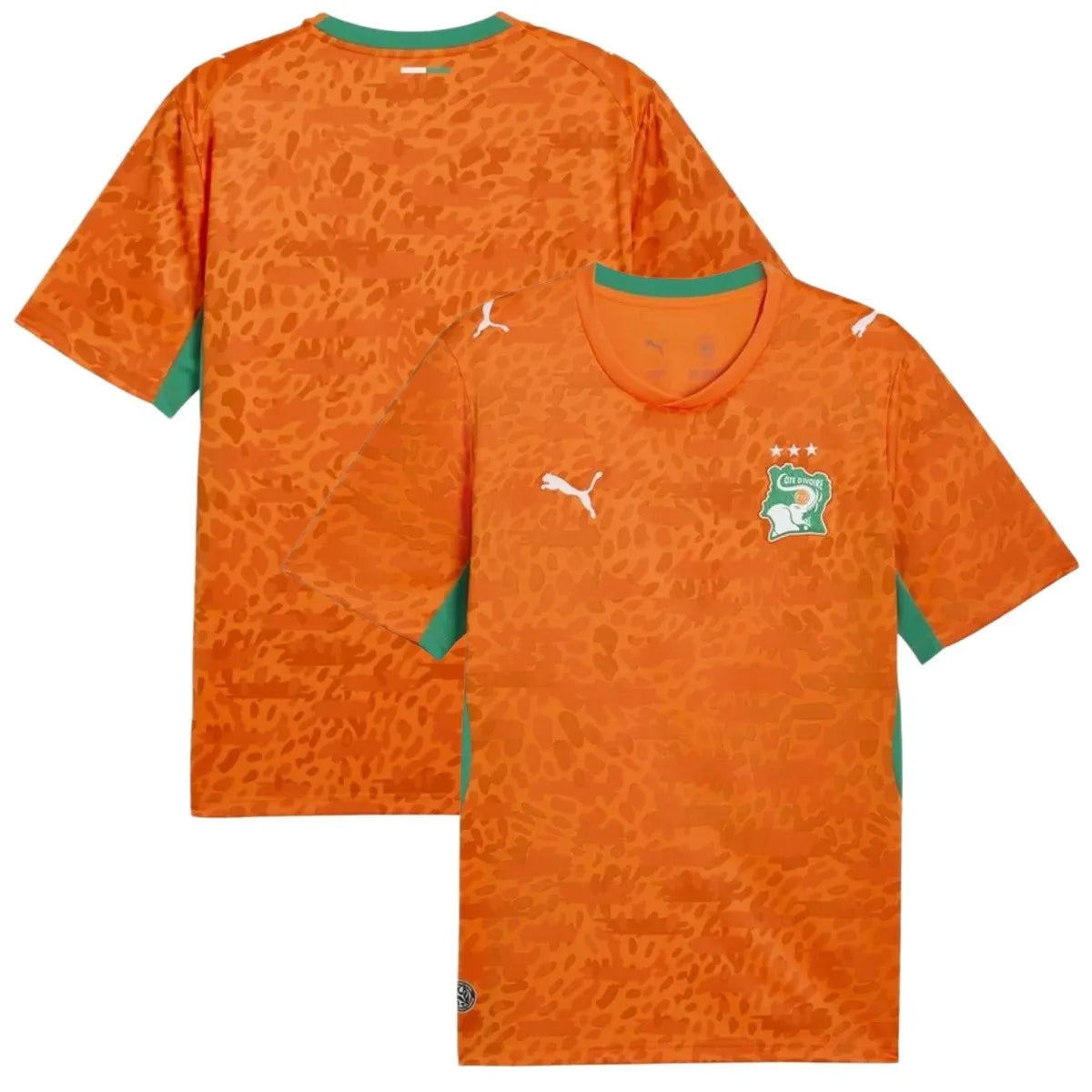 Ivory Coast 2026 World Cup home jersey, short sleeve, in white with national team crest and sponsor details, displayed on a flat surface.