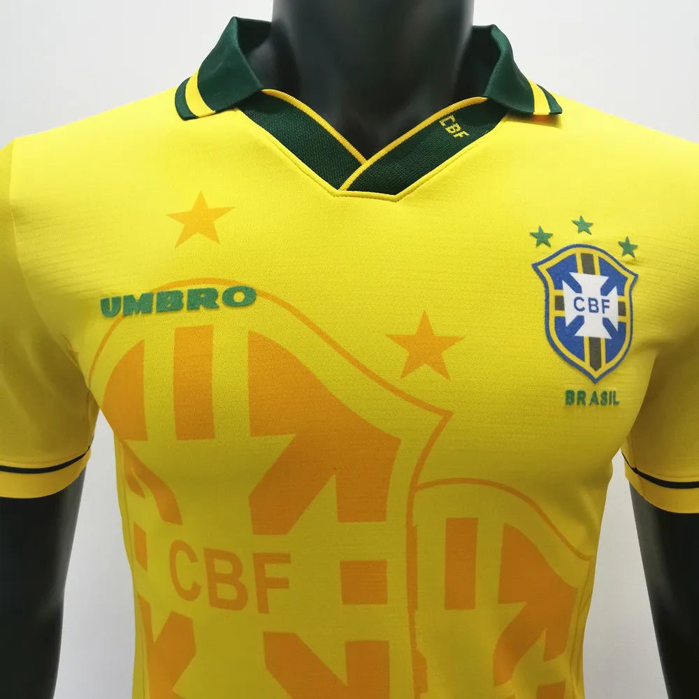 Brazil 🇧🇷 1994 World Cup “Champions” Home Jersey. - World Cup Retro Soccer Shop