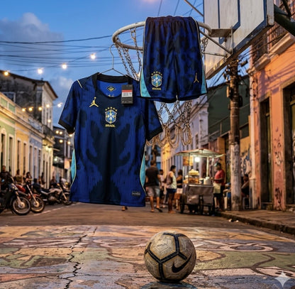 Brazil 🇧🇷 2026 World Cup Away Kids Kit Set Home Jersey, Shorts & Socks. Air Jordan Edition.