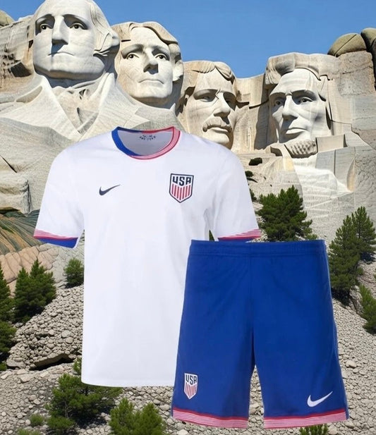 USA 🇺🇸 2024 Kids Kit Set, Home Jersey Shorts & Socks. - World Cup Retro Soccer Shop
