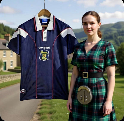 Scotland 🏴󠁧󠁢󠁳󠁣󠁴󠁿 World Cup 1998 Home Jersey. - World Cup Retro Soccer Shop