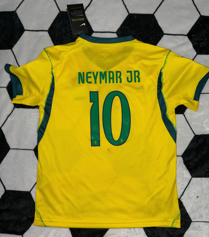Brazil 🇧🇷 2026 World Cup Retro Kids Kit Set Home Jersey, Shorts & Socks.