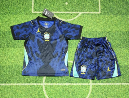 Brazil 🇧🇷 2026 World Cup Away Kids Kit Set Home Jersey, Shorts & Socks. Air Jordan Edition.
