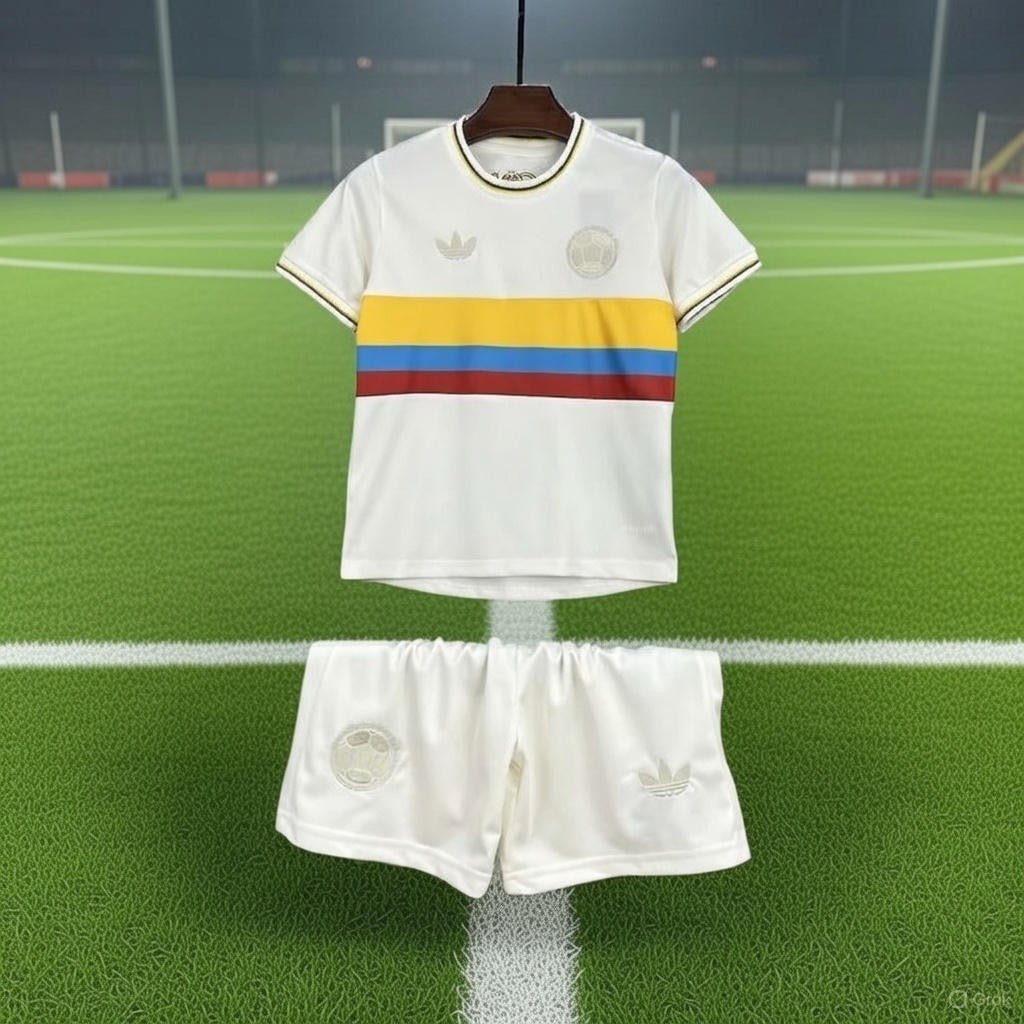 Colombia 🇨🇴 Retro Kids Kit Set Home Jersey, Shorts & Socks. - World Cup Retro Soccer Shop