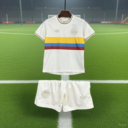 Colombia 🇨🇴 Retro Kids Kit Set Home Jersey, Shorts & Socks. - World Cup Retro Soccer Shop