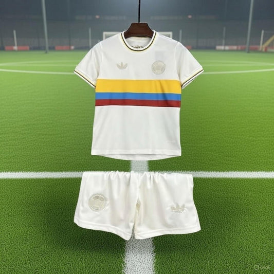 Colombia 🇨🇴 Retro Kids Kit Set Home Jersey, Shorts & Socks. - World Cup Retro Soccer Shop