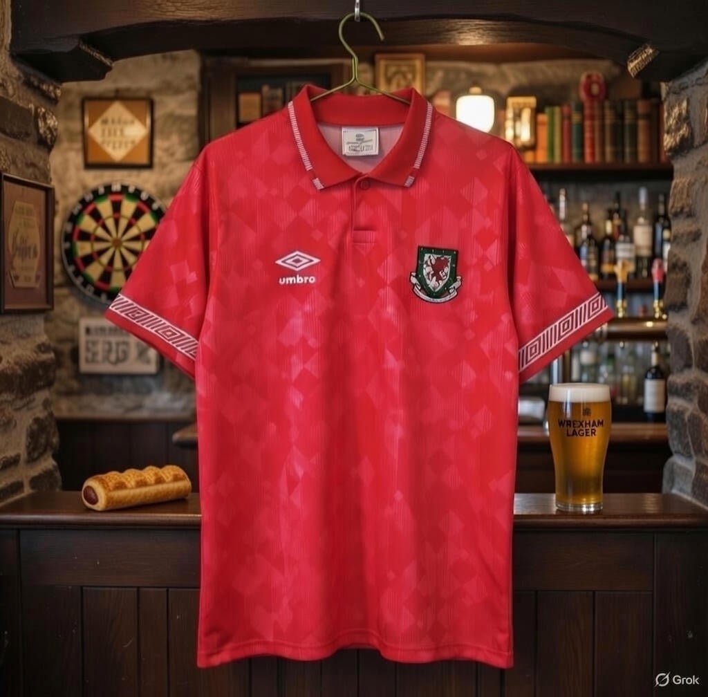 Wales 🏴󠁧󠁢󠁷󠁬󠁳󠁿 1990/92 Home Jersey. - World Cup Retro Soccer Shop