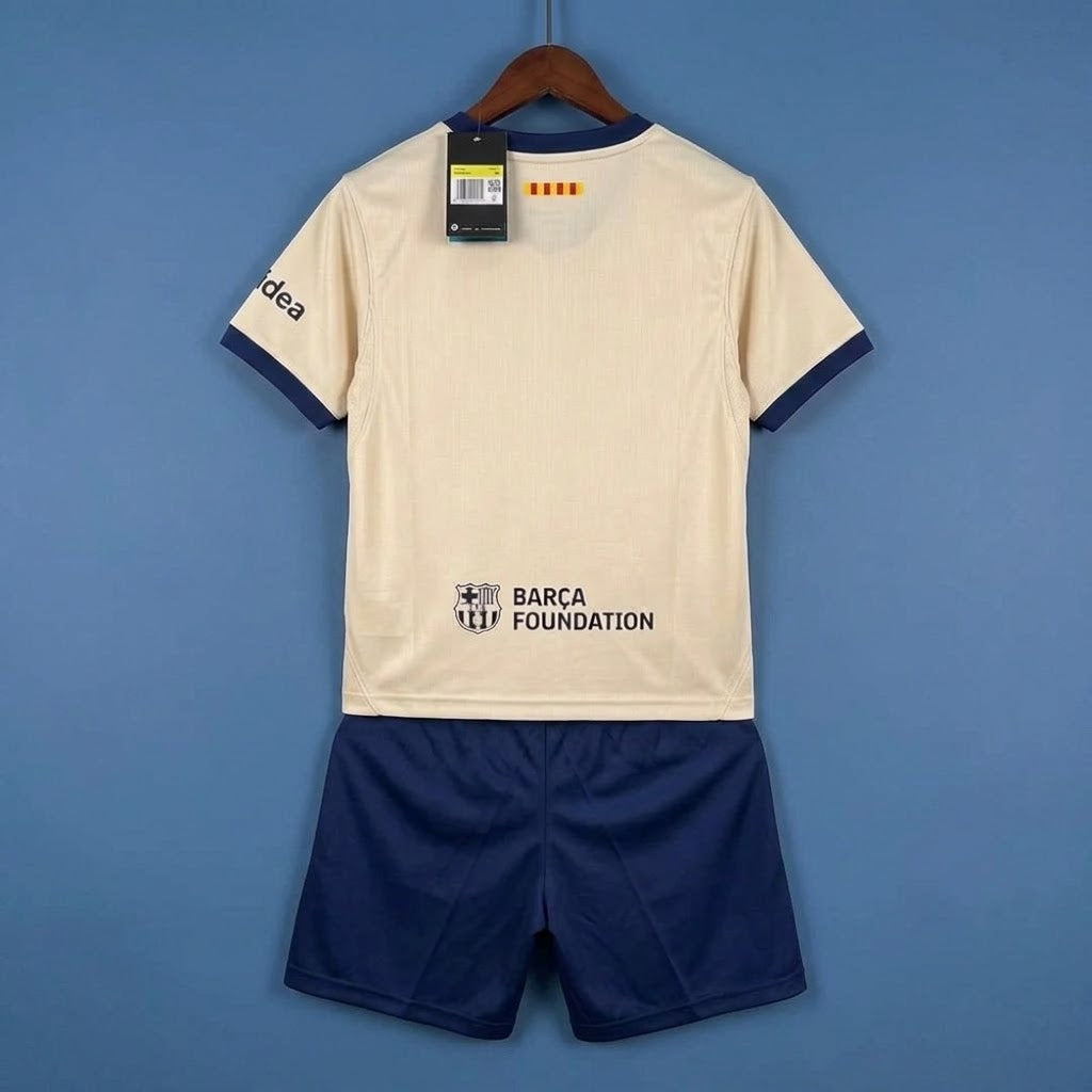 Barcelona 26/27 Kids' 4th soccer kit set with short sleeve home jersey, shorts, and socks from World Cup Retro Soccer Shop.