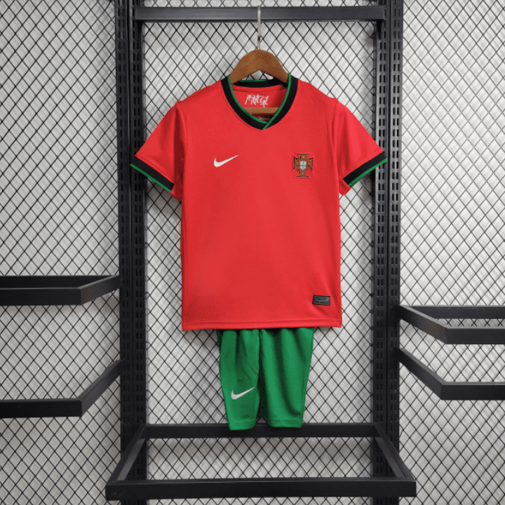 Portugal 🇵🇹 Euro 2024 Kids Kit Set, Home Jersey Shorts & Socks. - World Cup Retro Soccer Shop