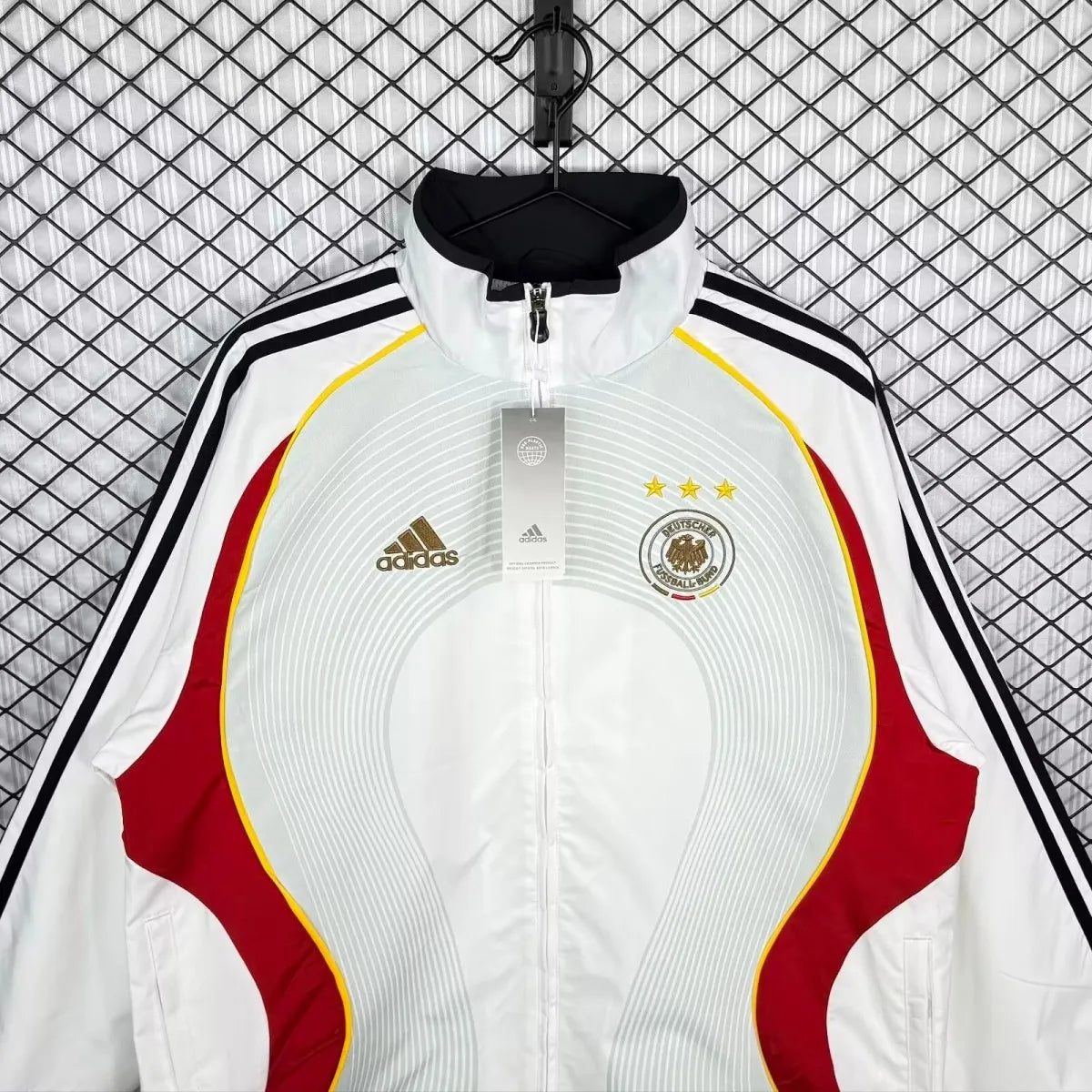 Germany 2005/06 All Weather Retro Track Jacket long sleeve, vintage soccer style with team logo and retro design details.