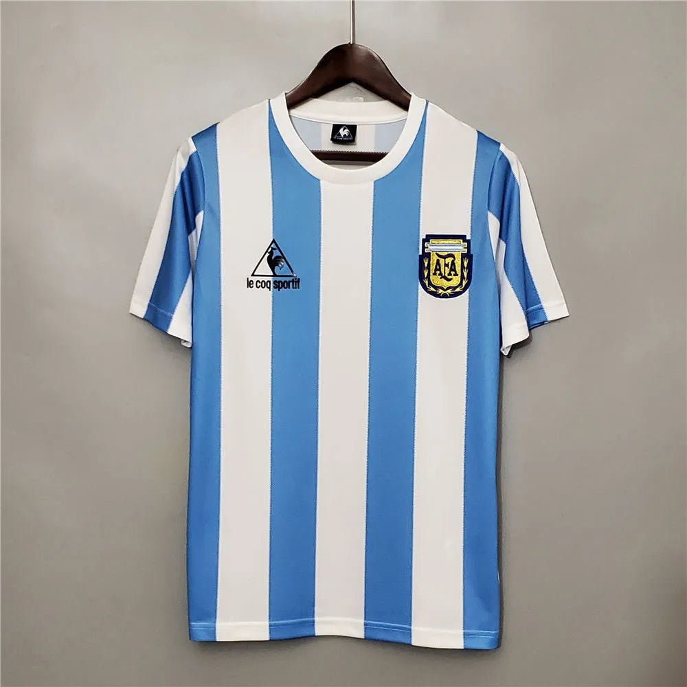 Argentina 🇦🇷 1986 World Cup “Champions” Home Jersey. - World Cup Retro Soccer Shop