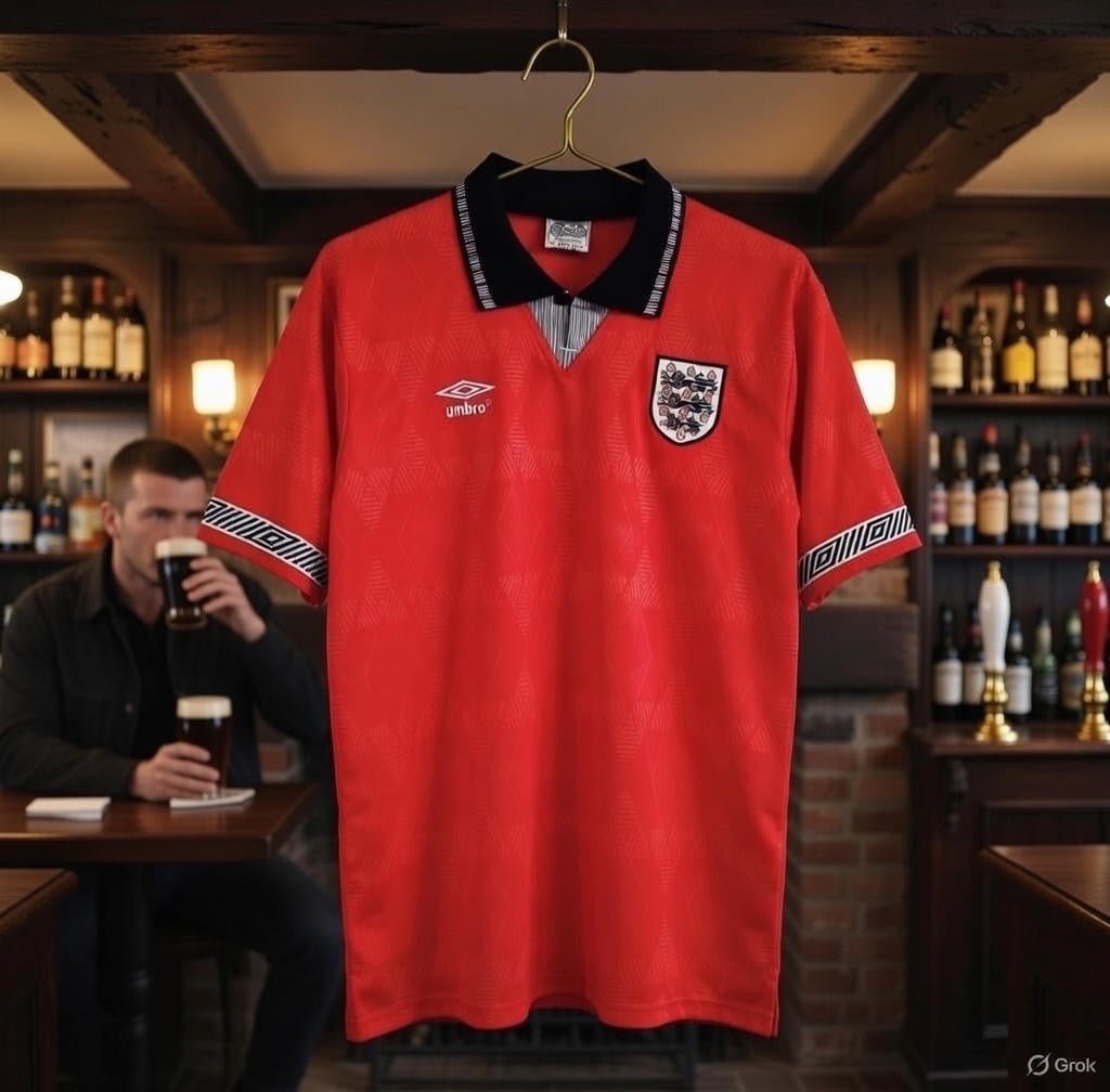England 🏴󠁧󠁢󠁥󠁮󠁧󠁿 1990 “Italia 90” Away Jersey. - World Cup Retro Soccer Shop