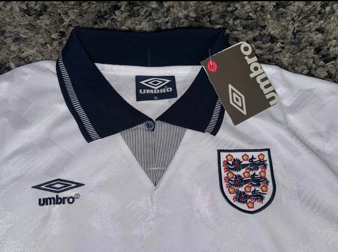 England 🏴󠁧󠁢󠁥󠁮󠁧󠁿 1990 “Italia 90” Home Jersey. - World Cup Retro Soccer Shop