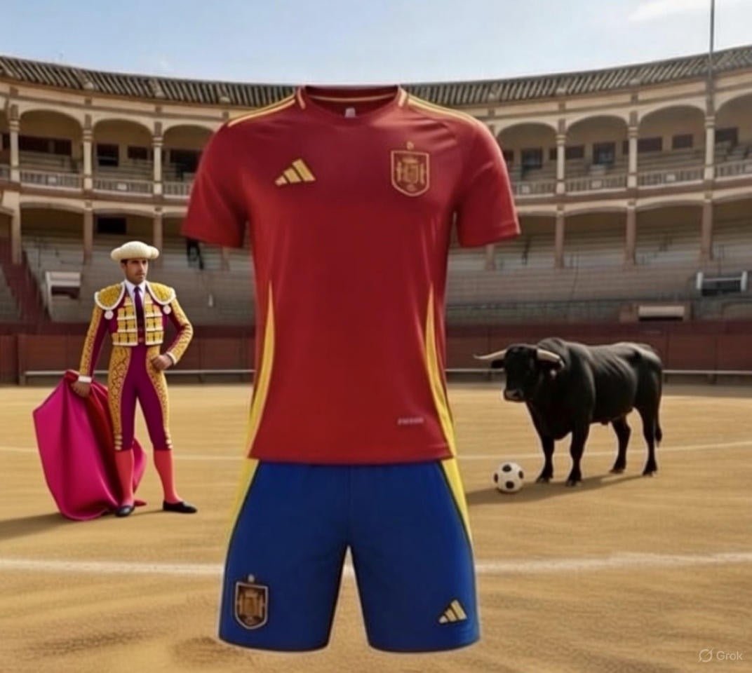 Spain 🇪🇸 Euro 2024 “Champions”Kids Kit Set, Home Jersey Shorts & Socks. - World Cup Retro Soccer Shop