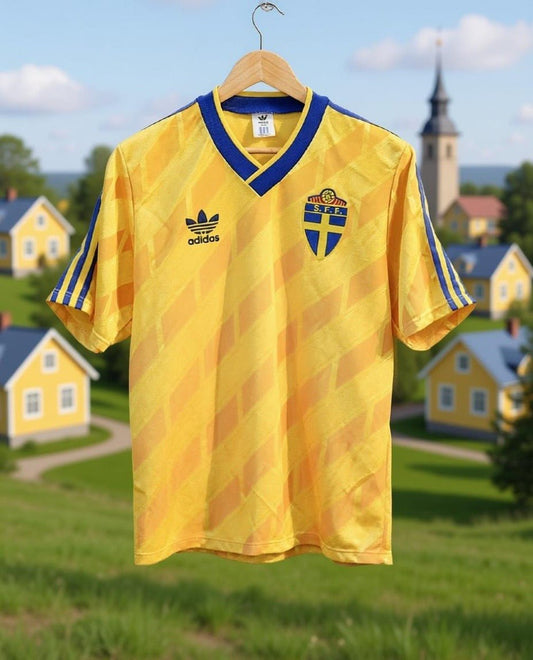 Sweden 🇸🇪 1990 “Italia 90” World Cup Home Jersey. - World Cup Retro Soccer Shop