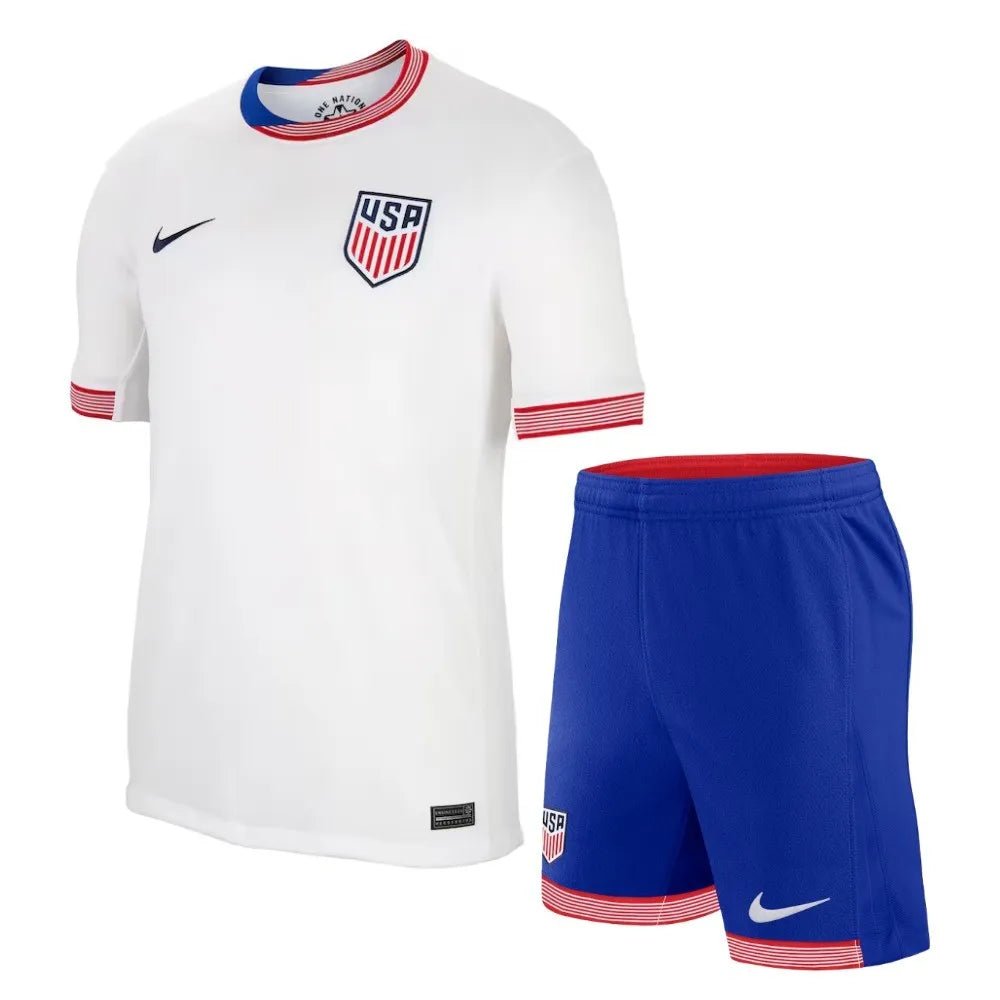 USA 🇺🇸 2024 Kids Kit Set, Home Jersey Shorts & Socks. - World Cup Retro Soccer Shop