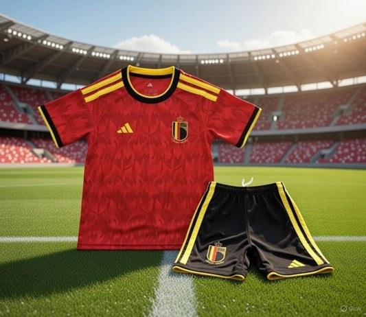 Belgium 🇧🇪 2026 Kids Kit Set Home Jersey, Shorts & Socks. - World Cup Retro Soccer Shop