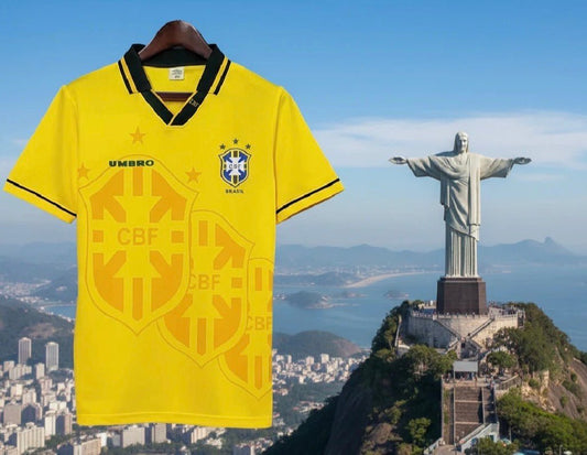 Brazil 🇧🇷 1994 World Cup “Champions” Home Jersey. - World Cup Retro Soccer Shop
