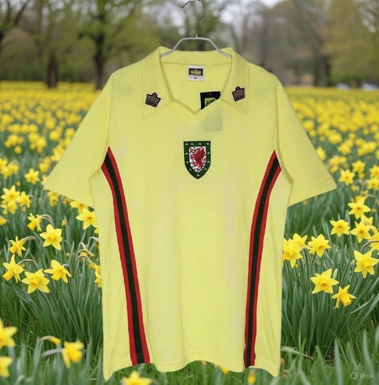 Wales 🏴󠁧󠁢󠁷󠁬󠁳󠁿 1976/79 Away Jersey. - World Cup Retro Soccer Shop
