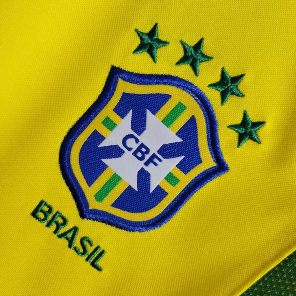 Brazil 🇧🇷 2002 World Cup “Champions” Home Jersey. - World Cup Retro Soccer Shop