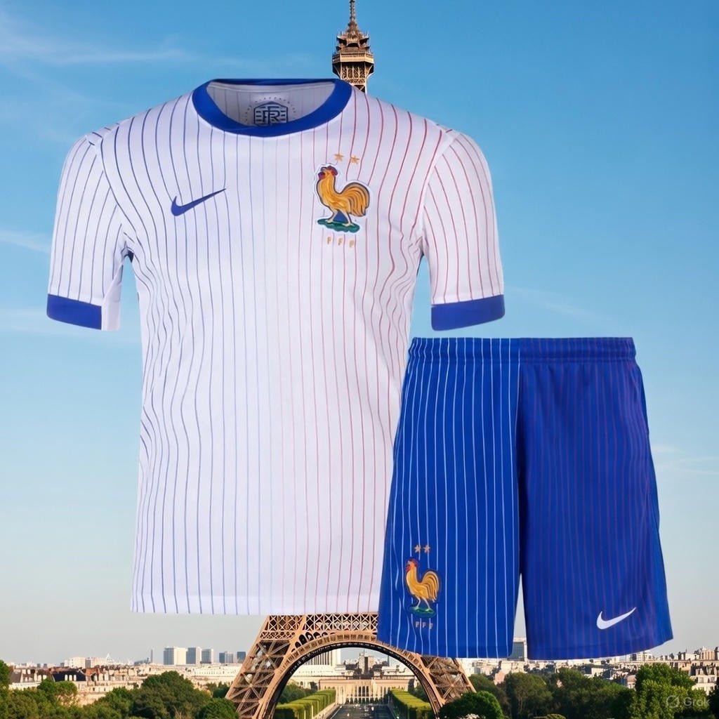 France 🇫🇷 Euro 2024 Kids Kit Set Away Jersey, Shorts & Socks. - World Cup Retro Soccer Shop