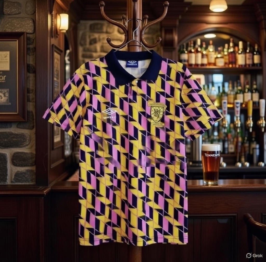 Scotland 🏴󠁧󠁢󠁳󠁣󠁴󠁿 1990 World Cup Third Jersey. - World Cup Retro Soccer Shop