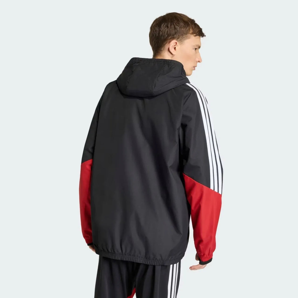 Germany 2026 all-weather long sleeve track jacket by World Cup Retro Soccer Shop, shown in black with team logo and adidas branding.