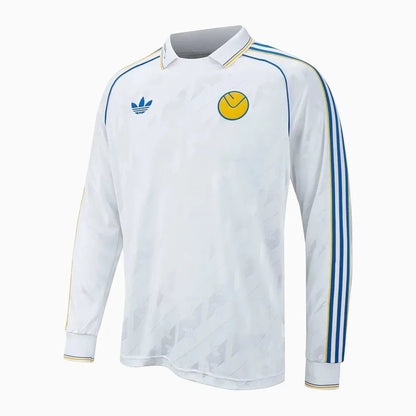 Leeds United Adidas “Lifestyler” Long Sleeve Home Retro Kit. - World Cup Retro Soccer Shop