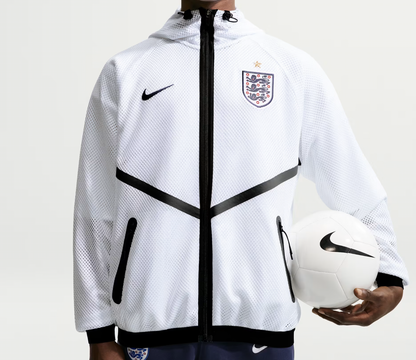 England World Cup 2026 warm-up jacket, long sleeve, in team colors, featuring England crest, from World Cup Retro Soccer Shop.