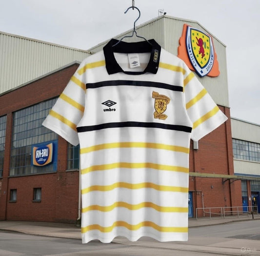 Scotland 🏴󠁧󠁢󠁳󠁣󠁴󠁿 1990 World Cup Away Jersey. - World Cup Retro Soccer Shop