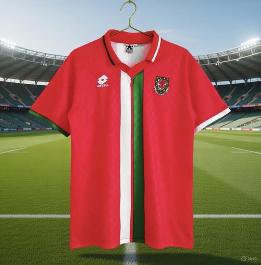 Wales 🏴󠁧󠁢󠁷󠁬󠁳󠁿 1996/98 Home Jersey. - World Cup Retro Soccer Shop